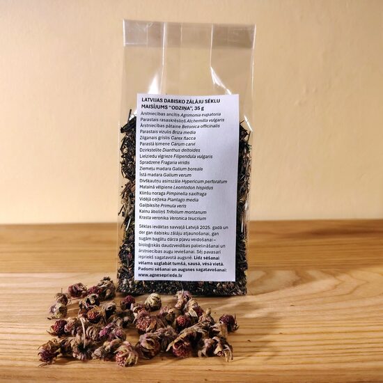 Latvijas dabisko zālāju sēklu maisījums "Odziņa", 35 g – dāvanai